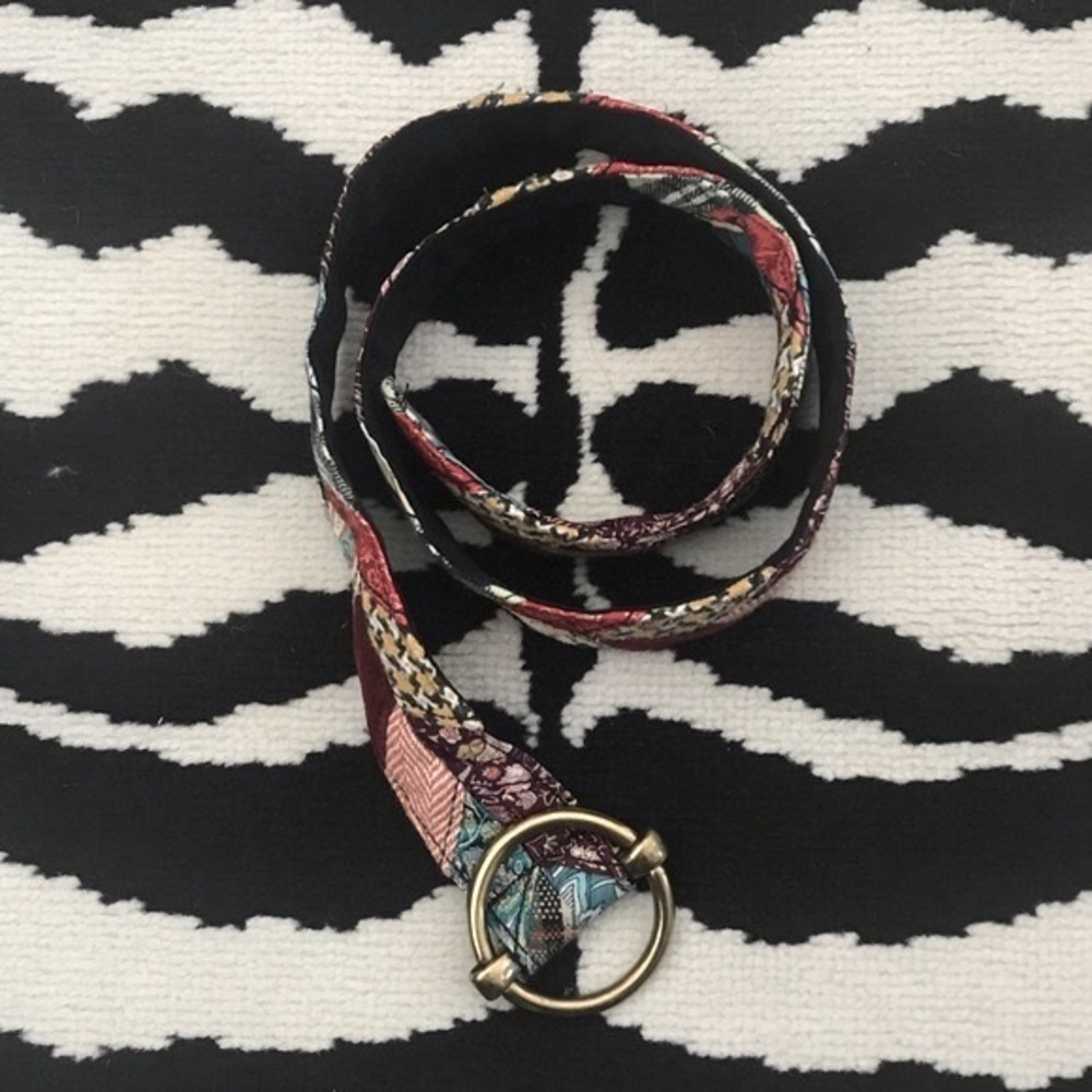 Boho Patchwork Quilted Solid Brass Buckle Cottage… - image 4